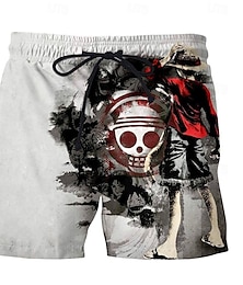 abordables -One Piece Monkey D.Luffy Portgas·D· As Short de plage Shorts de Surf Rentrée scolaire Animé Harajuku Art graphique Kawaii Pour Couple Homme Femme Adulte Rentrée scolaire Impression 3D Plein Air