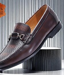 baratos -mocassins masculinos perfurados couro marrom bronze