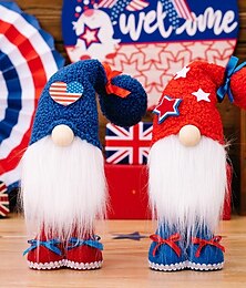 ieftine -decor de ziua independenței: figurină patriotică de pitic de pluș, cadou de păpușă fără chip, perfect pentru expunerea festivă pentru ziua memorială/4 iulie