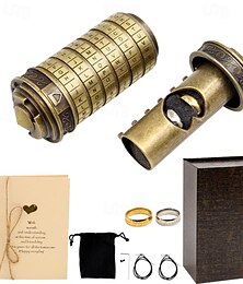 preiswerte -Antikes Schloss, Puzzle-Box, Da Vinci-Codeschloss in antiker Bronze, perfektes Geschenk zum Valentinstag, Muttertag, Geburtstag