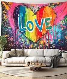 cheap -Pride Love Rainbow Hanging Tapestry Wall Art Large Tapestry Mural Decor Photograph Backdrop Blanket Curtain Home Bedroom Living Room Decoration