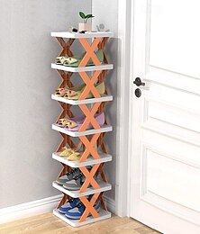 cheap -Multilayer Tier Narrow Shoe Rack, Small Vertical Shoe Stand, Space Saving DIY Free Standing Shoes Storage Organizer for Entryway, Closet, Hallway, Easy Assembly and Stable in Structure