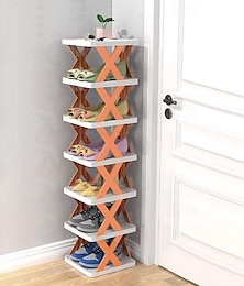 cheap -Multilayer Tier Narrow Shoe Rack, Small Vertical Shoe Stand, Space Saving DIY Free Standing Shoes Storage Organizer for Entryway, Closet, Hallway, Easy Assembly and Stable in Structure