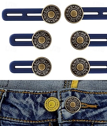 abordables -6 piezas extensor de pantalones botón extensor de cintura botones para hombres y mujeres jeans extensor de cintura botones de metal sin botón de coser para extensor jeans pantalones collar perfecto