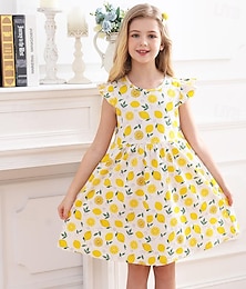 levne -dětské dívčí šaty grafické bez rukávů párty venkovní ležérní móda princezna sukně polyester léto jaro 4-13 let