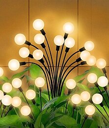 abordables -Lámpara solar de luciérnaga para jardín, 12led, luces oscilantes, 2 modos intermitentes, resistente al agua para césped, acera, camino, patio, 1 ud.
