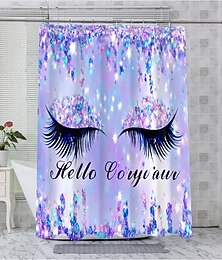 cheap -Twinkling Shower Curtain with Hooks for Bathroom Colorful  Shining diamond Shower Curtain  Bathroom Decor Set Polyester Waterproof 12 Pack Plastic Hooks Eyes