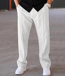 abordables -Homme Joggings Pantalon Cordon Taille elastique Jambe droite Plein Confort Sport extérieur du quotidien Mode Décontractées Vert militaire Noir Micro-élastique