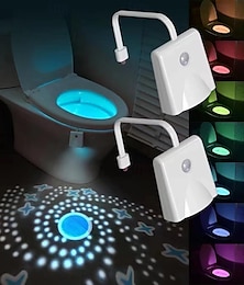 お買い得  -トイレのナイトライト、充電式、モーションセンサー作動、色が変わる、浴室用 LED ライト、クールで楽しい、浴室装飾アクセサリー