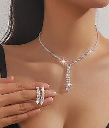 olcso -Ékszer készlet 3db Ötvözet Fülbevalók Nyakláncok Női Elegáns Szüret Divat Mértani Geometriai Ékszer szett Kompatibilitás Esküvő Parti Évforduló