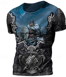 abordables -Tatuaje vikingo T-Shirt Estampado 3D Gráfico Para Hombre Adulto Carnaval Mascarada Impresión 3D Casual Diario