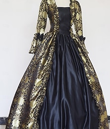 abordables -ancien Baroque Punk & Gothique Maxi Robe Normal Juliette Cendrillon Princesse Col carré Royal Halloween Carnaval Mascarade Performance Soirée Halloween Adultes Toutes saisons