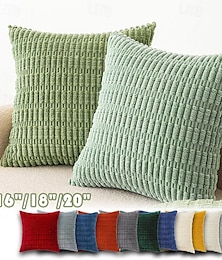 ieftine -huse de pernă decorative din catifea din catifea moale, cu dungi boho, huse de perne pătrate de accent pentru canapea, canapea, fermă, decor acasă, verde salvie