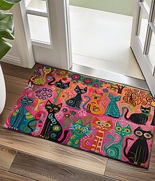 voordelige -volkskunst katten deurmat keuken mat vloermat antislip gebied tapijt oliebestendig tapijt binnen buiten mat slaapkamer decor badkamer mat entree entree tapijt