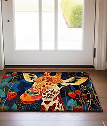preiswerte -Bunte Giraffen-Fußmatte, rutschfester, ölbeständiger Teppich, Innen- und Außenmatte, Schlafzimmer-Dekoration, Badezimmermatte, Eingangsteppich, Fußmatte