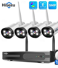 preiswerte -Hiseeu 10-Kanal-NVR 3MP WLAN-CCTV-System-Kit Personenerkennung IR-Nachtsicht P2P-Wireless-IP-Kameras für den Außenbereich Videoüberwachungs-Kit