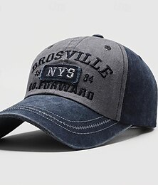 billiga -Herr Basebollkeps Solhatt Trucker Hat Svart Blå Polyester / bomullsblandning Broderad Vintage Mode Ledigt Gata Dagligen Bokstav Justerbara Solskyddskräm Andningsfunktion