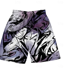 abordables -One Piece Monkey D Luffy Portgas · D · Ace Pantalones cortos de playa Pantalones de Surf Vuelta al cole Anime Harajuku Gráfico Kawaii Para Pareja Hombre Mujer Adulto Vuelta al cole Impresión 3D Calle