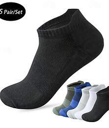 Χαμηλού Κόστους -Ανδρικά 5 πακέτο Πολλαπλές συσκευασίες Κάλτσες Καλτσάκια Χαμηλές Κάλτσες Șosete de Alergat Καθημερινές Κάλτσες Μαύρο Λευκό Χρώμα Σκέτο Αθλήματα & Ύπαιθρος Καθημερινά Διακοπές Βασικό Μεσαίο