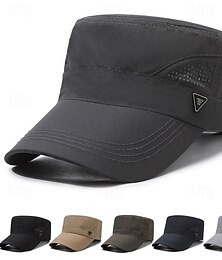 זול -בגדי ריקוד גברים כובע מצחייה שטוח כובע שמש כובע משאית שחור כחול נייבי פּוֹלִיאֶסטֶר רשת אופנתי יום יומי רחוב יומי אחיד מתכווננת קרם הגנה נושם