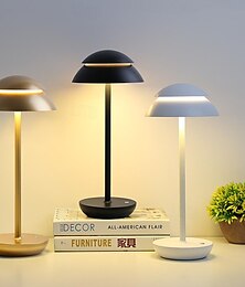 economico -Lampada da tavolo in metallo senza fili, lampada da tavolo a LED, controllo del sensore tattile, lampada da scrivania, lampada a batteria dimmerabile continua a 3 colori, luce notturna per la
