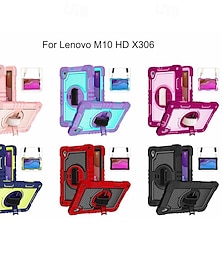 levne -Tableta Pouzdra a obaly Pro Lenovo M10 HD 2nd Gen 10.1" TB-X306 Přenosná Klika Rotace o 360° Brnění PC Silikon