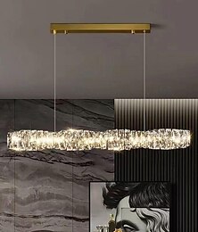 abordables -lustre led 80/100/120cm 1 lumière dimmable métal/cristal finitions électrolytiques île style nordique cafés bureaux design unique 110-240v uniquement dimmable avec télécommande
