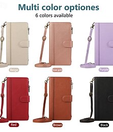 abordables -teléfono Funda Para iPhone 15 Pro Max Plus iPhone 14 13 12 11 Pro Max Plus Mini SE Funda Trasera con Soporte Magnética Cremallera Retro TPU Cuero de PU