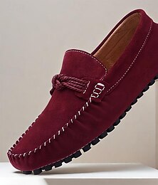 abordables -Hombre Zapatos de taco bajo y Slip-On Mocasines de Confort Mocasines Cuero PU Cómodo Antideslizante Mocasín Amarillo-marrón Vino Negro