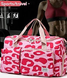 billige -Dame Håndtaske Sportstaske Oxfordtøj Rejse Lynlås Foldbar Letvægt Geometrisk Sort Lys pink Kakifarvet