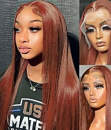 cheap -Chocolate Brown Lace Frontal Wigs Straight Human Hair Wigs Bling 13x4 Cheap Preplucked Lace Front Wig