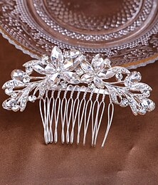 voordelige -Hiusten kaltaiset Hoofdtooi Strass Legering Bruiloft cocktail Elegant Luxe Met Strass Kristaldetails Helm Hoofddeksels