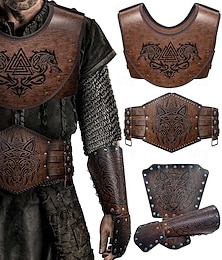 cheap -Medieval Renaissance Armor Outfits Armband Arm Guards Chest Guard Warrior Viking Men's Halloween Performance LARP Ren Faire Vest
