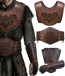 levne -Středověké Renesanční Zbraně a výzbroj Úbory Pásek na ruku Válečník Viking Maškarní kostým Pánské Viking předvečer Všech svatých Karneval Výkon LARP Ren Faire Dospělé Vesta Pásek Chrániče paží