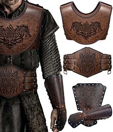 cheap -Medieval Renaissance Armor Outfits Armband Arm Guards Chest Guard Warrior Viking Men's Halloween Performance LARP Ren Faire Vest