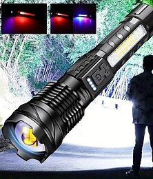 economico -torcia ricaricabile super luminosa, torcia potente a led zoomabile avventure all'aria aperta torcia laser bianco illuminazione esterna impermeabile luce da lavoro di emergenza luce di inondazione da pesca in esecuzione