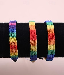 cheap -3 PCS Rainbow Bracelets LGBT LGBTQ Accessories Queer Unisex Gay Lesbian Pride Parade Pride Month Carnival Daily