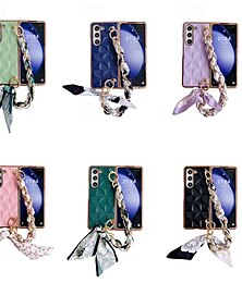billige -telefon Etui Til Samsung Galaxy Z Brett 6 Z Fold 5 Z Fold 4 Z Fold 3 Bakdeksel med håndleddsstropp Støtsikker Kontor / Bedrift TPU PU lær
