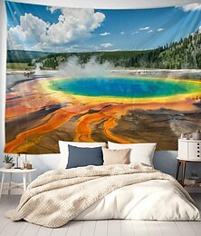cheap -Lake Mountain Landscape Hanging Tapestry Wall Art Large Tapestry Mural Decor Photograph Backdrop Blanket Curtain Home Bedroom Living Room Decoration