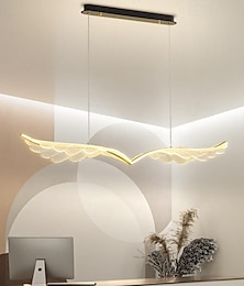 baratos -luz pendente led asas de anjo 1 luz 120 cm pena acrílica galvanizada artística estilo nórdico cafés sala de jantar 110-240v somente regulável com controle remoto