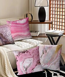 abordables -Housse de coussin décorative à motif de marbre, taie d'oreiller carrée douce, pour chambre à coucher, salon, canapé, chaise, 4 pièces