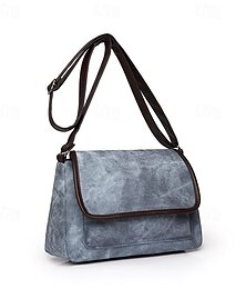 cheap -Women's Crossbody Bag Messenger Bag PU Leather Shopping Daily Zipper Large Capacity Waterproof Solid Color Black Blue Brown