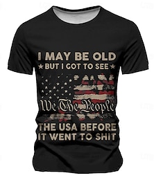 cheap -American US Flag Map Fashion Athleisure Men's 3D Print T shirt Tee Street Sports Outdoor T shirt Black Green Short Sleeve Crew Neck Shirt Summer Spring Clothing Apparel S M L XL XXL XXXL