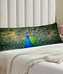 billige -påfugl dekorativ pudebetræk 1 stk blødt firkantet pudebetræk pudebetræk til soveværelse stue sofa sofastol