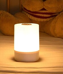billige -1 stk berøringssensor nattlys, LED-dimbar sovelampe, 360 omgivende mykt lys sengesidelampe med berøringsbryter, øyevennlig atmosfærelampe for natten