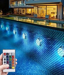preiswerte -Unterwasser-LED-Poolbeleuchtung, RGB-Farbwechsel, 13 LEDs, magnetisch – kabellose Fernbedienung, wasserdicht für Pool, Aquarium, Badewannendekor, Partys, Urlaub, Gartenbrunnen