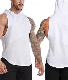 cheap -Men's T shirt Hiking Vest Sleeveless Crew Neck Tank Top Sleeveless Shirt Vest Top Outdoor Quick Dry Soft Sweat wicking Polyester Black White Blue Climbing Camping / Hiking / Caving Traveling