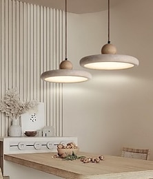 economico -Lampada a sospensione singola da 30 cm, design 1 luce, finiture in pietra verniciata, stile nordico moderno 110-240v