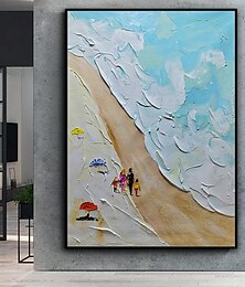 billiga -mintura handgjorda abstrakta strandlandskap oljemålningar på duk väggkonstdekoration modern bild för heminredning rullad ramlös osträckt målning