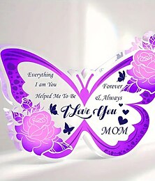 cheap -1pc Birthday Gift For Mom Great Mother's Day Appreciate Inspiring Thanks Acrylic Butterfly Card For The Best Mom Souvenir For Women's Desk Decoration